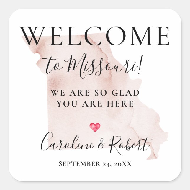 Wedding Destination Welcome Guests Favour Square S Sticker (Front)