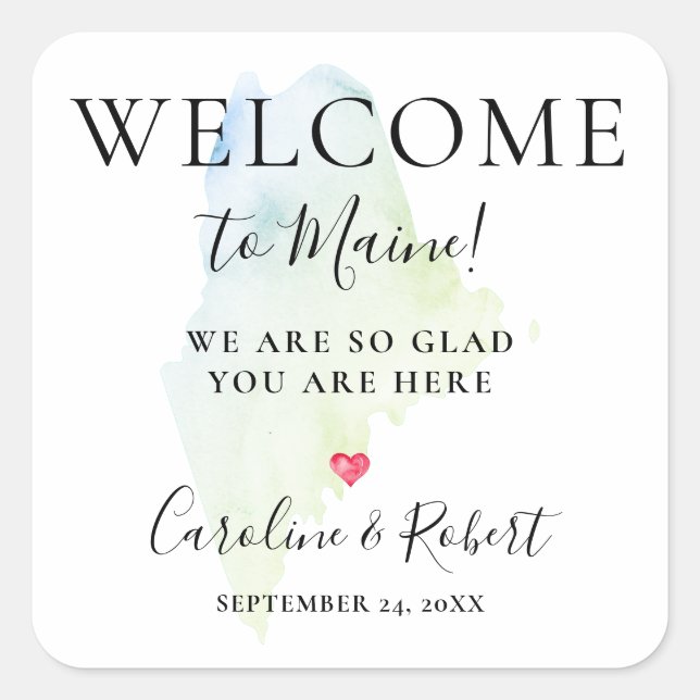 Wedding Destination Welcome Guests Favour Square S Sticker (Front)