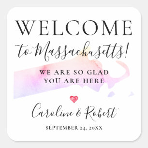 Wedding Destination Welcome Guests Favour Square S Sticker