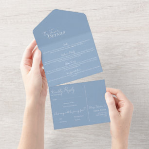 Wedding Detail and RSVP All In One Tri-Fold Invitation