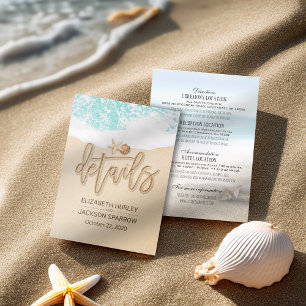Wedding Detail Information Summer Beach Starfish Enclosure Card