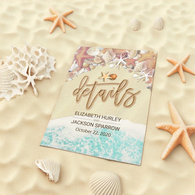 Wedding Detail Information Summer Beach Starfish Enclosure Card (Creator Uploaded)