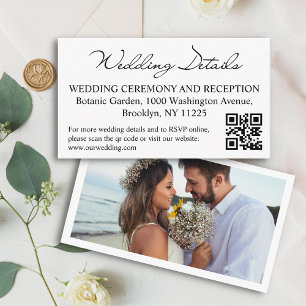 wedding details and rsvp qr code photo modern enclosure card