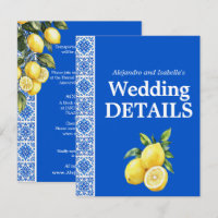 💙🍋 Wedding Details Azul & Limone Romance