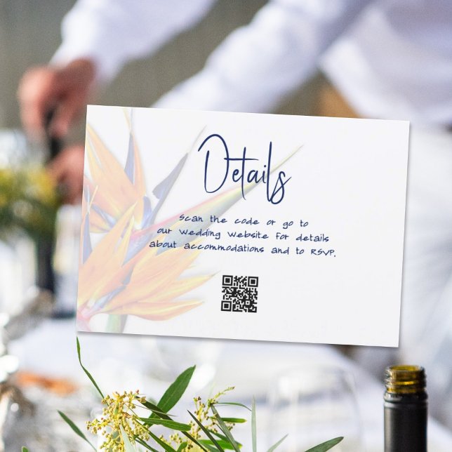 Wedding Details Bird of Paradise Enclosure Cards (Creator Uploaded)