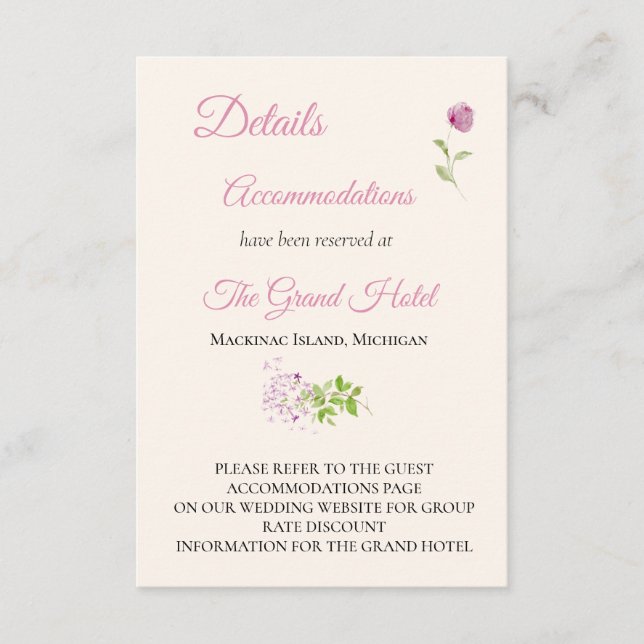 Wedding Details Enclosure Card (Front)