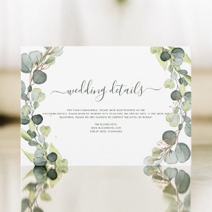 Wedding Details Eucalyptus Greenery Succulent Invitation