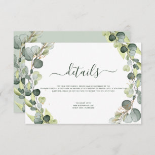 Wedding Details Eucalyptus Greenery Succulent Invitation