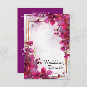 Wedding details Fuchsia Enchantment: Watercolor  Enclosure Card