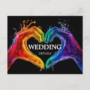 🌈❤️Wedding DETAILS Heart of Pride wedding Enclosure Card