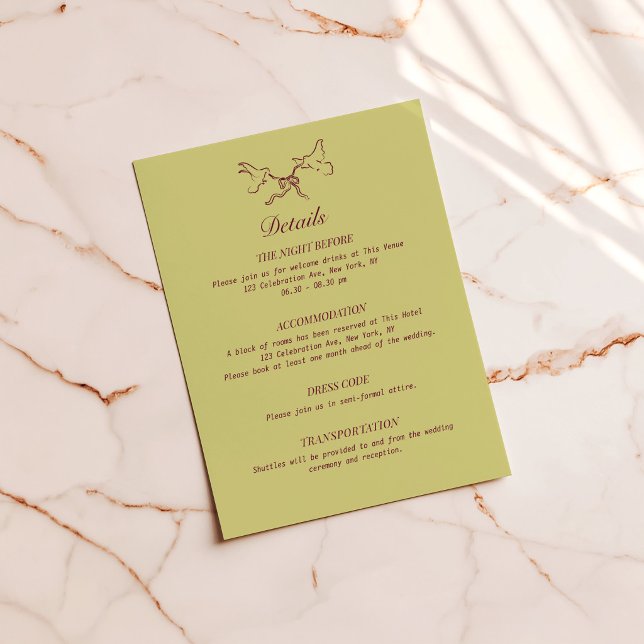Wedding Details Illustrated Birds Enclosure Card (Creator Uploaded)