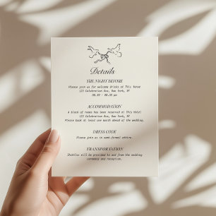 Wedding Details Illustrated Birds Enclosure Card
