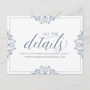 Wedding Details / Info Card Nadine (Dusty Blue)