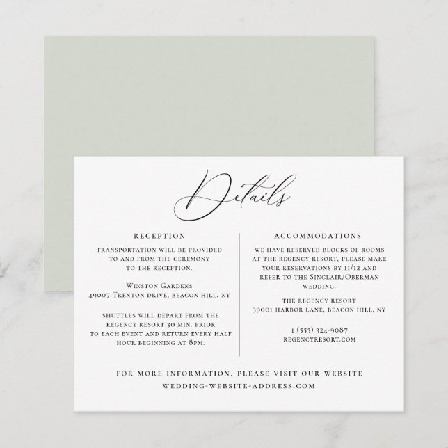 Wedding Details Information Template (Front/Back)