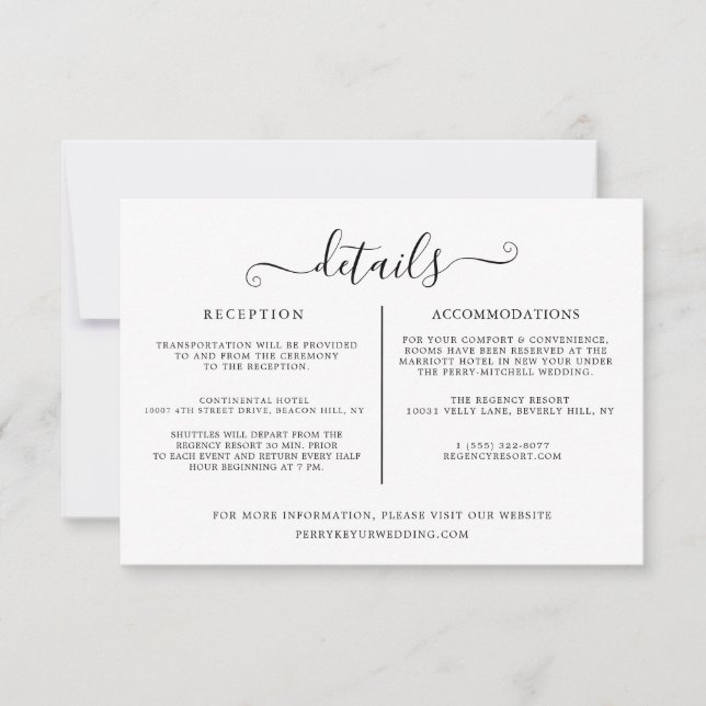 Wedding Details Information Template (Front)