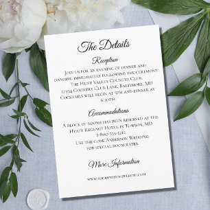 Wedding Details Minimalist Enclosure Card