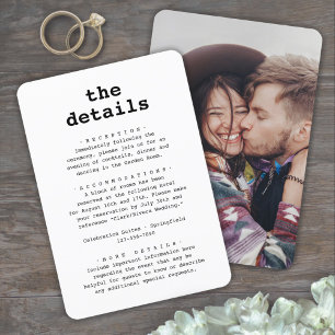 Wedding Details • Photo and Typewriter Typography Enclosure Card