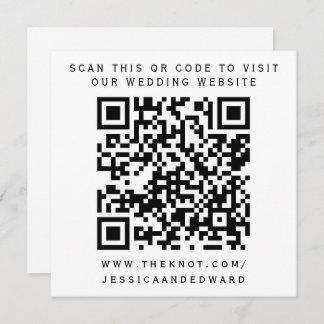 Wedding Details Qr Code Simple Black Minimal Chic Programme