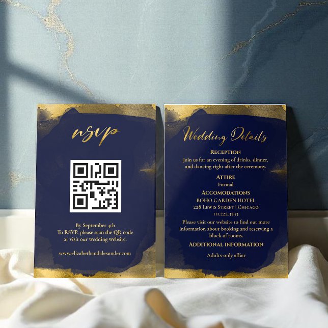 Wedding Details | RSVP | QR Code Enclosure Card (Creator Uploaded)