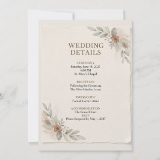Wedding Details Template