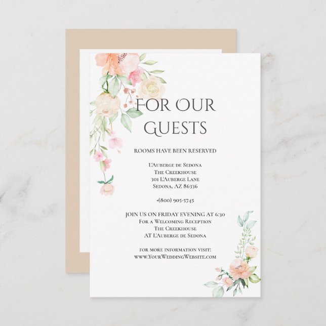 Wedding | Details Watercolor Spring Blossoms Invitation (Front/Back)