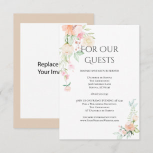 Wedding Details Watercolor Spring Blossoms Invitation