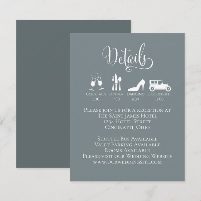 Wedding Details with Timeline Information Insert  (Front/Back)