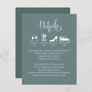 Wedding Details with Timeline Insert Green