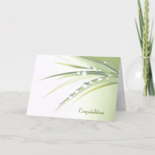 Wedding Dew Drops on Leaf Card