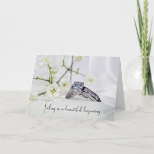 Wedding Diamond and Flowers Card