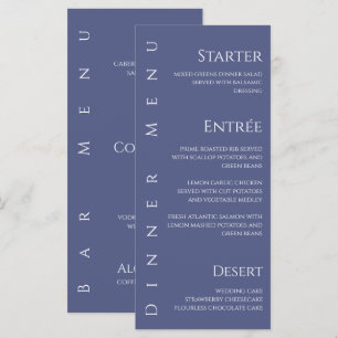 Wedding Dinner and Bar Menu-Marlin Blue and White Menu