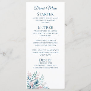 Wedding Dinner and Bar Menu-Pastel Botanical- Menu