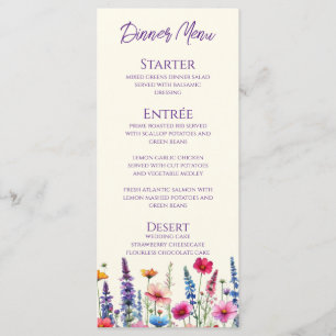 Wedding Dinner and Bar Menu-Wildflower Symphony Menu