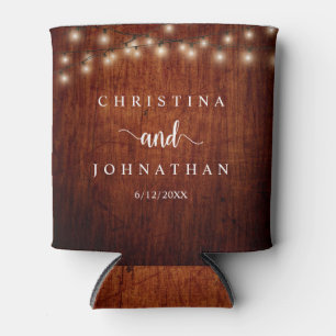 Wedding Dinner and Party, Rustic String Lights Can Cooler