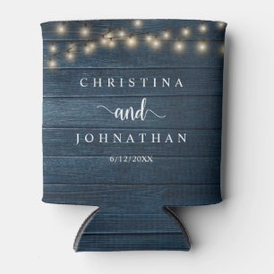 Wedding Dinner and Party, Rustic String Lights Can Cooler
