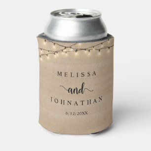 Wedding Dinner and Party, Rustic String Lights Can Cooler