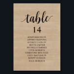 Wedding Dinner, Brown Wood Seating Chart Table Number<br><div class="desc">Wedding Dinner Guest Seating Table Chart Card,  Modern Rustic Brown Wood themes.
Customise the text and / or remove and fill in with your wedding party themed.</div>