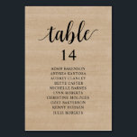 Wedding Dinner, Brown Wood Seating Chart Table Number<br><div class="desc">Wedding Dinner Guest Seating Table Chart Card,  Modern Rustic Brown Wood themes.
Customise the text and / or remove and fill in with your wedding party themed.</div>