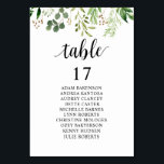 Wedding Dinner, Greenery Guests Seating Chart Table Number<br><div class="desc">Wedding Dinner Guest Seating Table Chart Card,  Modern Greenery Leafy themes.
Customise the text and / or remove and fill in with your wedding party themed.</div>