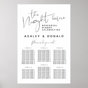 Wedding Dinner Guest Seating Charts