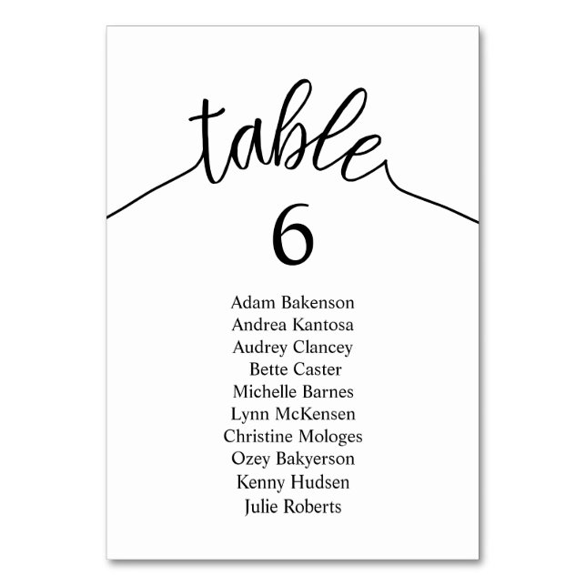 Wedding Dinner Guest Table Chart Rustic Card (Back)