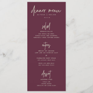 Wedding Dinner Menu