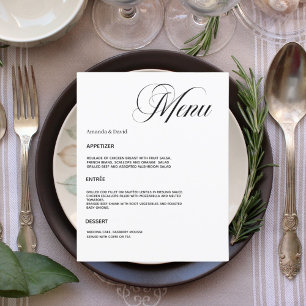 Wedding dinner menu card