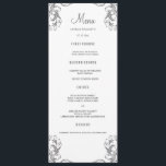 Wedding Dinner Menu Cards | Grey Damask Style<br><div class="desc">Modern and elegant design printed Silver Grey Damask Wedding Dinner Menu Cards that can be customised with your text. Please click the "Customise it" button and use our design tool to modify this template. Check out the Graphic Art Design store for other products that match this design!</div>