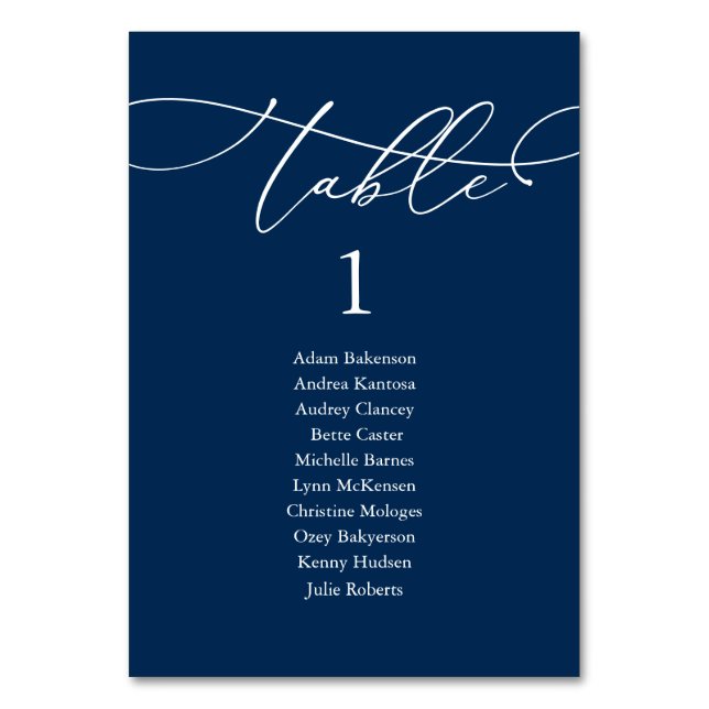 Wedding Dinner, Modern Guest Seating Chart and  Table Number (Front)