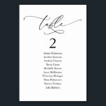 Wedding Dinner, Modern Guest Seating Chart and  Table Number<br><div class="desc">Wedding Dinner Guest Seating Table Chart Card,  Modern Classy romantic themed
Customise the text and / or remove and fill in with your wedding party colour theme.</div>