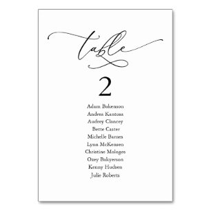 Wedding Dinner, Modern Guest Seating Chart and  Table Number