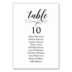 Wedding Dinner Modern Guest Seating Chart Card
