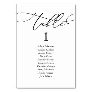 Wedding Dinner, Modern Guest Seating Chart Table N Number