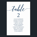 Wedding Dinner, Modern Guest Seating Chart Table N Number<br><div class="desc">Wedding Dinner Guest Seating Table Chart Card,  Modern Classy romantic,  navy blue themed
Customise the text and / or remove and fill in with your wedding party themed.</div>